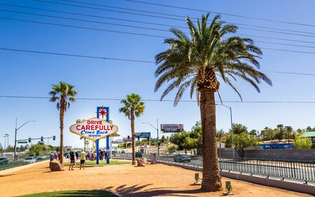 Las Vegas, USA - May 24 2018: View of Welcome to Fabulous Las Vegas sign on The Strip, Las Vegas Boulevard, Las Vegas, Nevada, USA, North Americaのeditorial素材