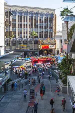 Hollywood, USA - May 28 2018: Hollywood Highland shopping mall, Hollywood Boulevard, Hollywood, Los Angeles, California, United States of America, North Americaのeditorial素材