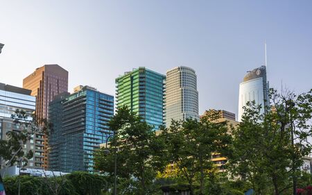 Los Angeles, USA - May 28 2018: Grand Hope Park, Downtown financial district of Los Angeles city, California, United States of America, North Americavのeditorial素材