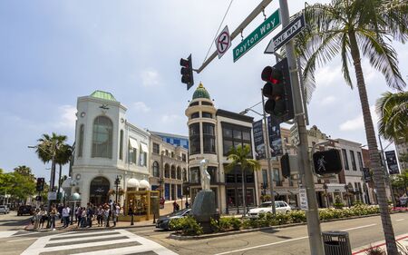 Beverly Hills, USA - May 28 2018: Rodeo Drive, Beverly Hills, Los Angeles, California, United States of America, North Americaのeditorial素材