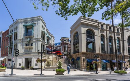 Beverly Hills, USA - May 28 2018: Rodeo Drive, Beverly Hills, Los Angeles, California, United States of America, North Americaのeditorial素材