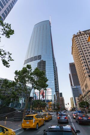 Los Angeles, USA - May 28 2018: Downtown financial district of Los Angeles city, California, United States of America, North Americavのeditorial素材