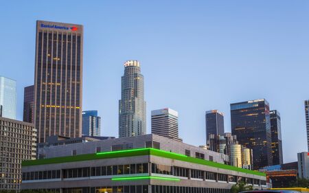 Los Angeles, USA - May 28 2018: Downtown financial district of Los Angeles city, California, United States of America, North Americavのeditorial素材