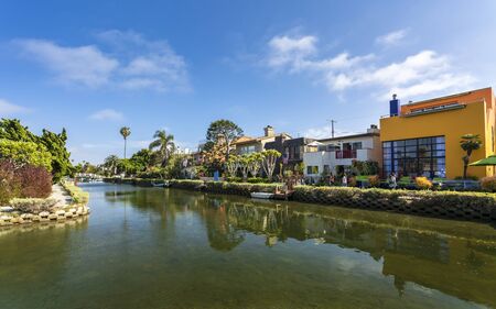 Venice Beach, USA - May 28 2018: Venice Canals, Venice Beach, Los Angeles, California, United States of America, North Americaのeditorial素材