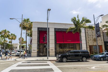 Beverly Hills, USA - May 28 2018: Rodeo Drive, Beverly Hills, Los Angeles, California, United States of America, North Americaのeditorial素材