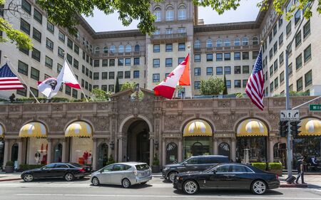 Beverly Hills, USA - May 28 2018: Rodeo Drive, Beverly Hills, Los Angeles, California, United States of America, North Americaのeditorial素材