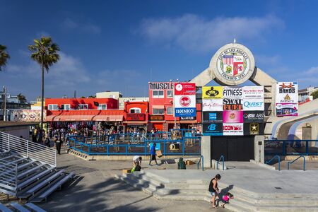 Venice Beach, USA - May 28 2018: Muscle beach. Venice Beach, Los Angeles, California, United States of America, North Americaのeditorial素材