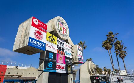 Venice Beach, USA - May 28 2018: Muscle beach. Venice Beach, Los Angeles, California, United States of America, North Americaのeditorial素材