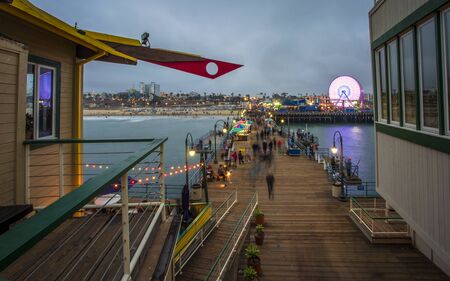 Santa Monica, USA - May 28 2018: Santa Monica Pier, Pacific Park, Beach, Santa Monica, Los Angeles, California, United States of America, North Americaのeditorial素材