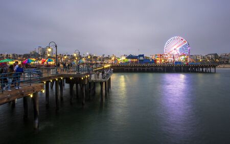 Santa Monica, USA - May 28 2018: Santa Monica Pier, Pacific Park, Beach, Santa Monica, Los Angeles, California, United States of America, North Americaのeditorial素材