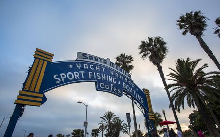 Santa Monica, USA - May 28 2018: Santa Monica Pier, Pacific Park, Beach, Santa Monica, Los Angeles, California, United States of America, North Americaのeditorial素材