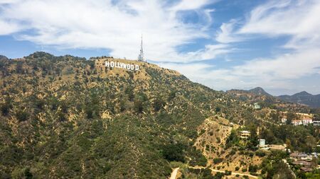 Hollywood, USA - May 29 2018: Areal view of Hollywood Sign, Hollywood, Los Angeles, California, United States of America, North Americaのeditorial素材
