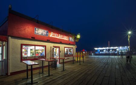 Santa Monica, USA - May 28 2018: Santa Monica Pier, Pacific Park, Beach, Santa Monica, Los Angeles, California, United States of America, North Americaのeditorial素材