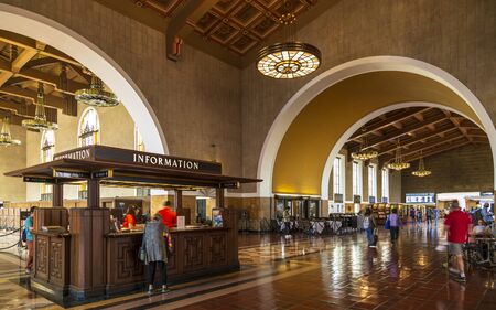 Los Angeles, USA - May 30 2018: Union Station, Downtown Los Angeles, California, United States of America.のeditorial素材