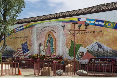 Los Angeles, USA - May 30 2018: Our Lady Queen of Angels Catholic Church, Downtown Los Angeles, California, United States of America.のeditorial素材