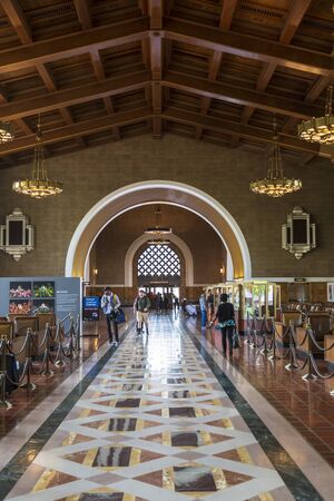 Los Angeles, USA - May 30 2018: Union Station, Downtown Los Angeles, California, United States of America.のeditorial素材