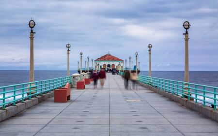 Los Angeles, USA - May 31 2018: Manhattan Beach Pier, California, United States of America, North Americaのeditorial素材