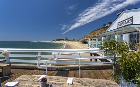 Malibu, USA - May 31 2018: View of Malibu Beach from Malibu Pier, Malibu, California, United States of America, North Americaのeditorial素材