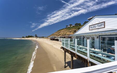Malibu, USA - May 31 2018: View of Malibu Beach from Malibu Pier, Malibu, California, United States of America, North Americaのeditorial素材