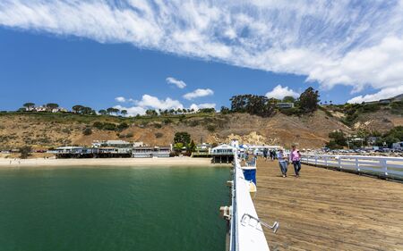 Malibu, USA - May 31 2018: View of Malibu Beach from Malibu Pier, Malibu, California, United States of America, North Americaのeditorial素材