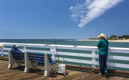 Malibu, USA - May 31 2018: Fisherman on Malibu Pier, Malibu, California, United States of America, North Americaのeditorial素材