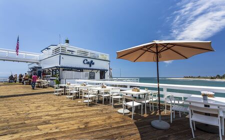 Malibu, USA - May 31 2018: Restaurant at Malibu Pier, Malibu, California, United States of America, North Americaのeditorial素材