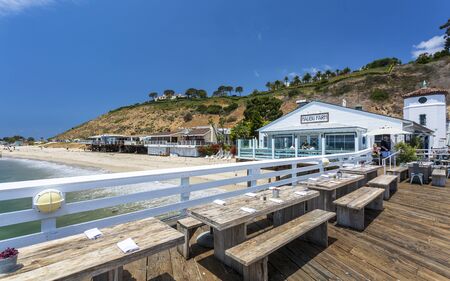 Malibu, USA - May 31 2018: View of Malibu Beach from Malibu Pier, Malibu, California, United States of America, North Americaのeditorial素材