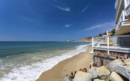 Malibu, USA - May 31 2018: View of Malibu Beach and Malibu Pier, Malibu, California, United States of America, North Americaのeditorial素材