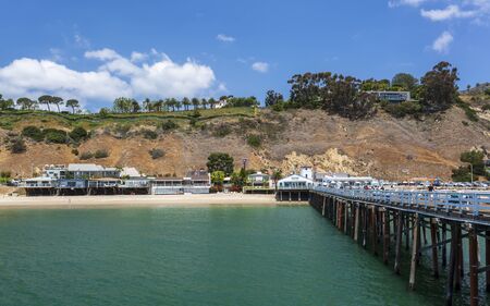 Malibu, USA - May 31 2018: View of Malibu Beach from Malibu Pier, Malibu, California, United States of America, North Americaのeditorial素材