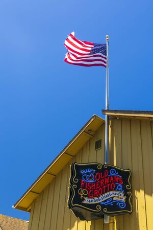 Monterey, USA - June 1 2018: Fishermans Wharf, Monterey Bay, Peninsula, Monterey, Pacific Ocean, California, United States of America North Americaのeditorial素材