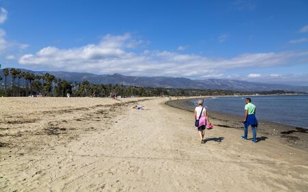 Santa Barbara, USA - May 31 2018: Santa Barbara beach, Malibu Mountains, California, United States of America, North Americaのeditorial素材