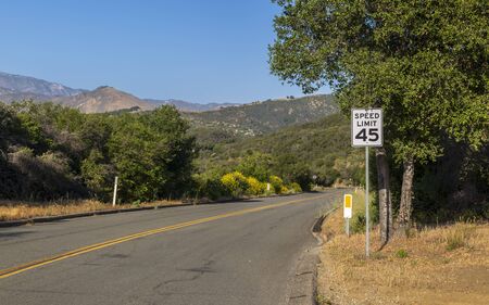 Santa Barbara, USA - May 31 2018: Paradise Road, Santa Barbara, Santa Ynez Mountains, California, United States of America, North Americaのeditorial素材