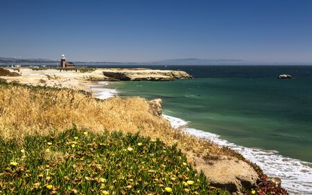 Santa Cruz, USA - June 2 2018: Lighthouse Field State Beach and Salt Rock, Santa Cruz, California, United States of America, North Americaのeditorial素材