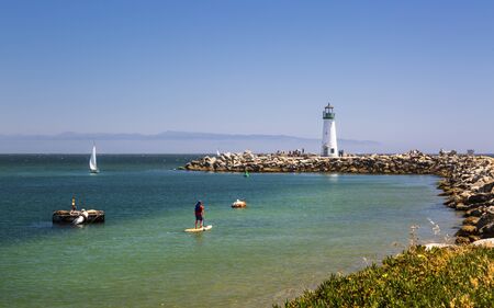 Santa Cruz, USA - June 2 2018: Walton Lighthouse, Santa Cruz, California, United States of America, North Americaのeditorial素材