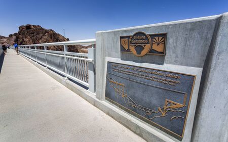 Hoover Dam, USA - May 25 2018: Hoover Dam and lake, border of Arizona and Nevada, United States of America, North Americaのeditorial素材