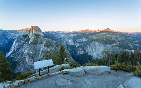 Half Dome and Yosemite Valley, viewed from Glacier Point, Yosemite National Parkの写真素材