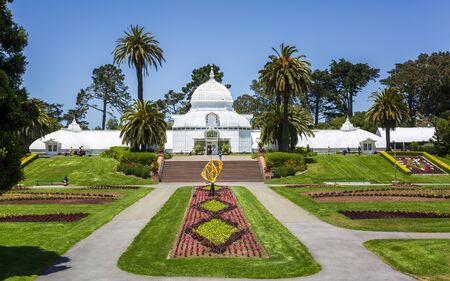 San Francisco, USA - June 7 2018: Conservatory of Flowers, Golden Gate Park, San Francisco, California, USA North Americaのeditorial素材