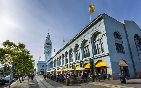 San Francisco, USA - June 9 2018: Ferry Building and Mission Street, San Francisco, California, United States of America, North Americaのeditorial素材