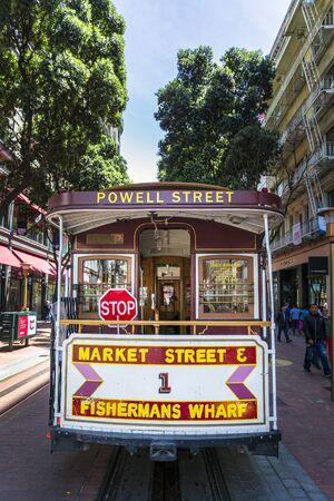 San Francisco, USA - June 9 2018: Cable car, San Francisco, California, United States of America, North Americaのeditorial素材