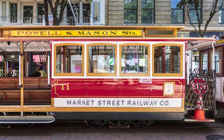 San Francisco, USA - June 9 2018: Cable car, San Francisco, California, United States of America, North Americaのeditorial素材