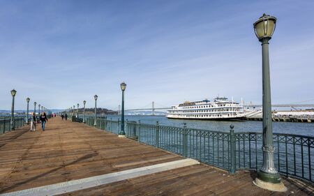 San Francisco, USA - June 9 2018: Pier 7, San Francisco, California, United States of America North Americaのeditorial素材