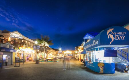 San Francisco, USA - June 10 2018: Pier 39 in Fishermans Wharf at night, San Francisco, California, United States of America, North Americaのeditorial素材