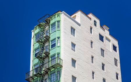 San Francisco, USA - June 11 2018: Apartment Buildings near Lombard Street, San Francisco, California, USA, North Americaのeditorial素材