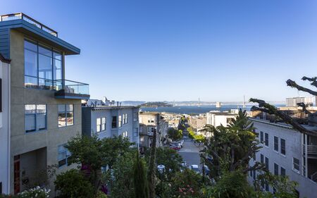 San Francisco, USA - June 12 2018: View of Oakland Bay Bridge, San Francisco, California, United States of America, USAのeditorial素材