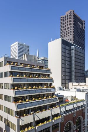 San Francisco, USA - June 12 2018: Apartment buildings, San Francisco, California, United States of America USAのeditorial素材