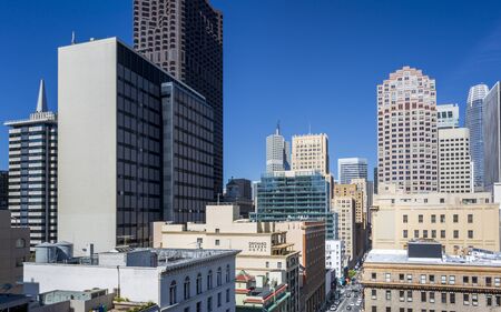San Francisco, USA - June 12 2018: San Francisco Financial District skyline, California, United States of America, USAのeditorial素材