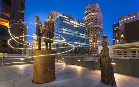 San Francisco, USA - June 12 2018: St Marys Square and San Francisco Financial District, California, United States of America, USAのeditorial素材
