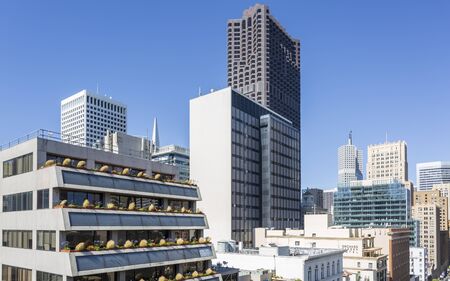 San Francisco, USA - June 12 2018: Apartment buildings, San Francisco, California, United States of America USAのeditorial素材