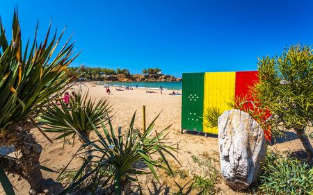 Crete, Greece - April 22 2018: Beach Canteen Iguana, Crete, Greek Islands Greece Europeのeditorial素材