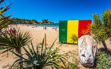 Crete, Greece - April 22 2018: Beach Canteen Iguana, Crete, Greek Islands Greece Europeのeditorial素材